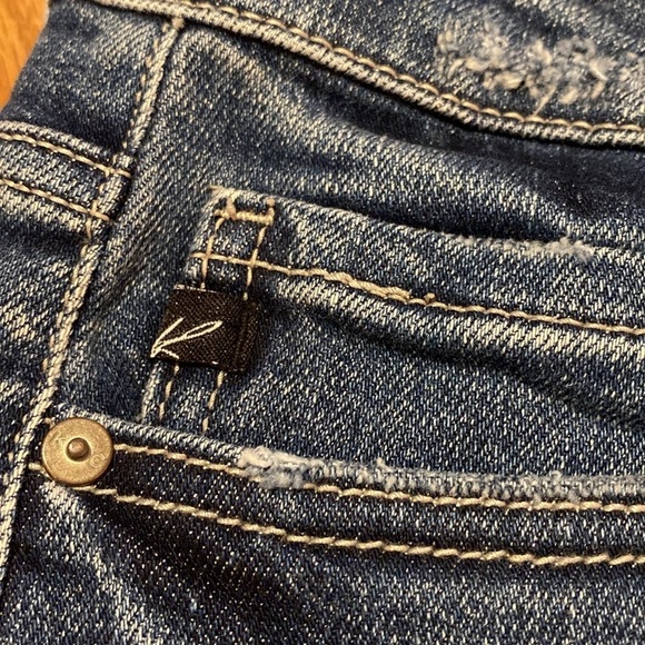 Kancan Sunny Denim Cuffed Roll Hem High Rise Jean Shorts Sz 2XL - Picture 3 of 7